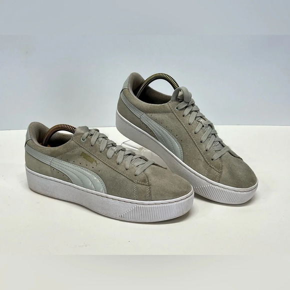 PUMA Light gray suede low top sneakers size  7. - Picture 5 of 8
